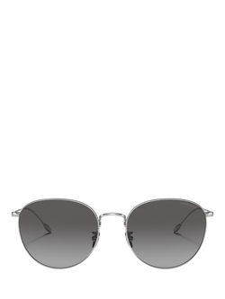 Giorgio Armani AR6114 Women's Oval Gradient Sunglasses, Silver/Grey - view 2, Silver/Grey