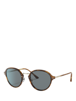 Giorgio Armani AR8139 Men's Oval Sunglasses, Brown Tortoise/Blue, Brown Tortoise/Blue
