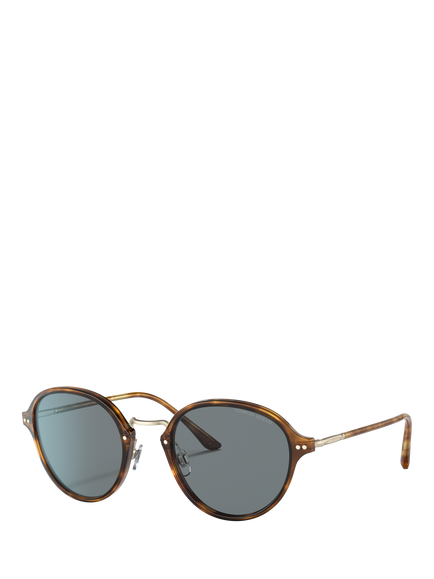 Giorgio Armani AR8139 Men's Oval Sunglasses, Brown Tortoise/Blue, Brown Tortoise/Blue