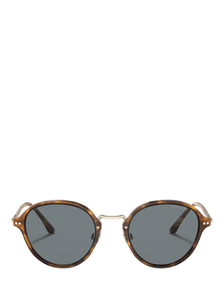 Giorgio Armani AR8139 Men's Oval Sunglasses, Brown Tortoise/Blue - view 2, Brown Tortoise/Blue