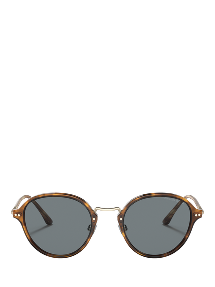 Giorgio Armani AR8139 Men's Oval Sunglasses, Brown Tortoise/Blue - view 2, Brown Tortoise/Blue
