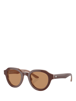 Giorgio Armani AR8172U Women's Oval Sunglasses, Marble Brown/Brown, Marble Brown/Brown