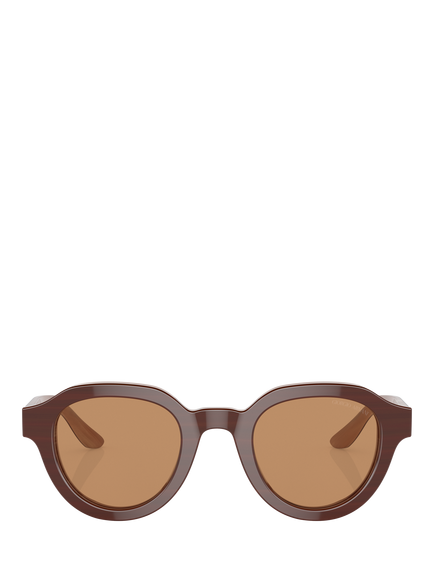 Giorgio Armani AR8172U Women's Oval Sunglasses, Marble Brown/Brown - view 2, Marble Brown/Brown