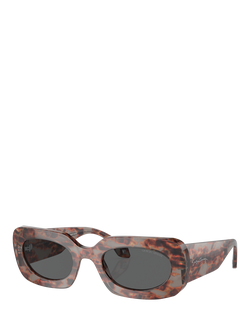 Giorgio Armani AR8182 Women's Rectangular Sunglasses, Grey Havana/Grey