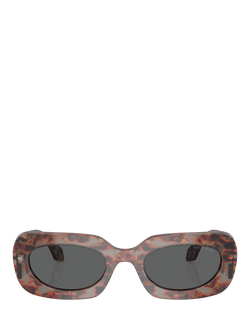 Giorgio Armani AR8182 Women's Rectangular Sunglasses - view 2, Grey Havana/Grey
