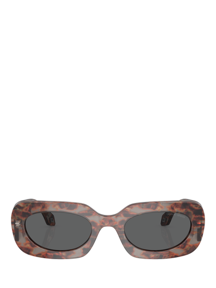 Giorgio Armani AR8182 Women's Rectangular Sunglasses - view 2, Grey Havana/Grey