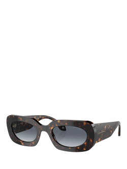 Giorgio Armani AR8182 Women's Rectangular Sunglasses, Havana/Blue, Havana/Blue