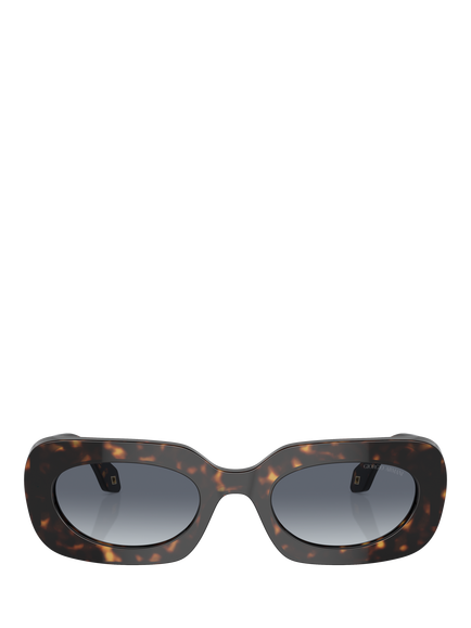 Giorgio Armani AR8182 Women's Rectangular Sunglasses, Havana/Blue - view 2, Havana/Blue