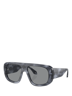 Giorgio Armani AR8183 Men's Pillow Sunglasses, Striped Blue/Grey, Striped Blue/Grey