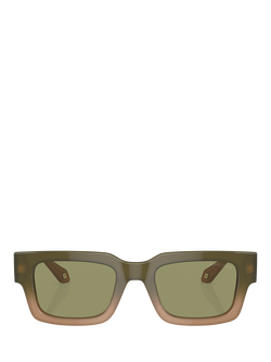 Giorgio Armani AR8184U Men's Rectangular Sunglasses, Gradient Green/Brown - view 2, Gradient Green/Brown