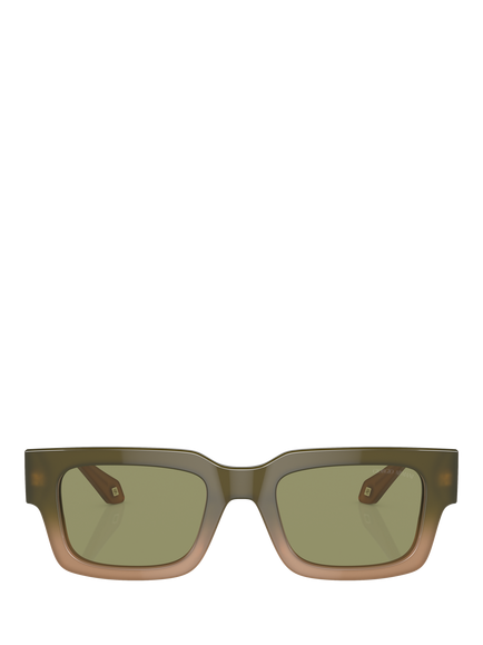 Giorgio Armani AR8184U Men's Rectangular Sunglasses, Gradient Green/Brown - view 2, Gradient Green/Brown