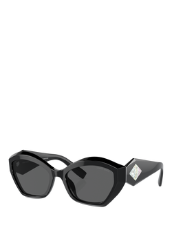 Giorgio Armani AR8187U Women's Butterfly Sunglasses, Black/Grey, Black/Grey