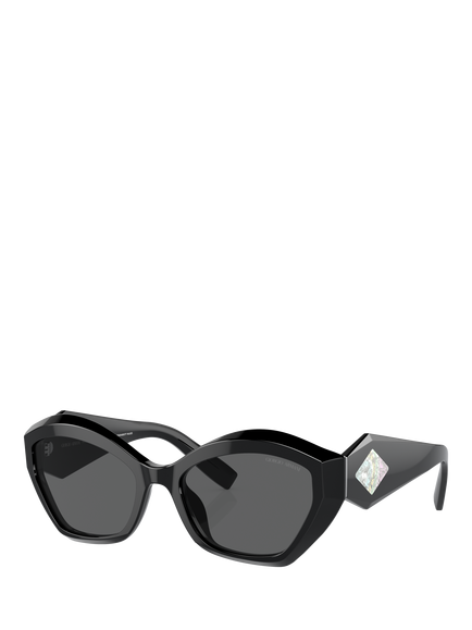 Giorgio Armani AR8187U Women's Butterfly Sunglasses, Black/Grey, Black/Grey