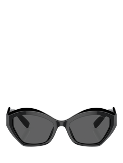 Giorgio Armani AR8187U Women's Butterfly Sunglasses, Black/Grey - view 2, Black/Grey