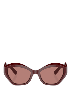 Giorgio Armani AR8187U Women's Butterfly Sunglasses, Bordeaux/Red - view 2, Bordeaux/Red