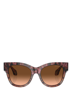 Giorgio Armani AR8195U women's Oval Sunglasses, Bordeaux Havana/Havana Grey, Bordeaux Havana/Havana Grey