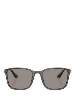 Giorgio Armani AR8197 Men's Rectangular Sunglasses, Transparent Grey/Grey - view 2, Transparent Grey/Grey
