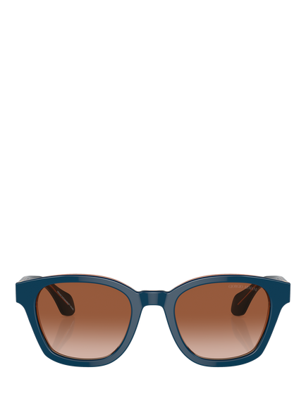Giorgio Armani AR8207 Men's Phantos Gradient Sunglasses, Top Blue/Transparent Brown - view 2, Top Blue/Transparent Brown