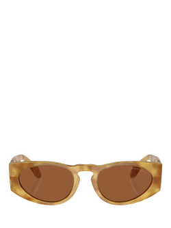 Giorgio Armani AR8216 Men's Rectangular Sunglasses - view 2, Yellow Havana/Brown