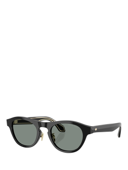 Giorgio Armani AR8225 Men's Oval Sunglasses, Black/Grey, Black/Grey