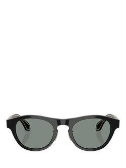 Giorgio Armani AR8225 Men's Oval Sunglasses, Black/Grey - view 2, Black/Grey