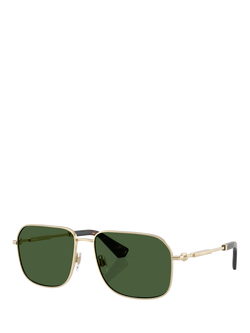 Burberry BE3159 Men's Square Sunglasses, Light Gold/Green, Light Gold/Green