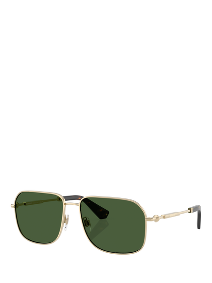 Burberry BE3159 Men's Square Sunglasses, Light Gold/Green, Light Gold/Green