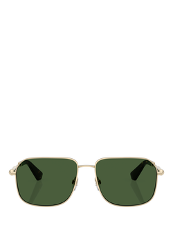 Burberry BE3159 Men's Square Sunglasses, Light Gold/Green - view 2, Light Gold/Green