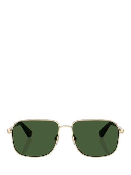 Burberry BE3159 Men's Square Sunglasses, Light Gold/Green - view 2, Light Gold/Green