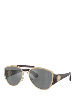 Burberry BE3161 Unisex Aviator Sunglasses, Light Gold/Grey, Light Gold/Grey