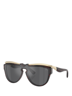 Burberry BE3162U Unisex Oval Sunglasses, Red Havana/Grey