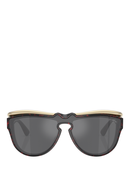 Burberry BE3162U Unisex Oval Sunglasses - view 2, Red Havana/Grey