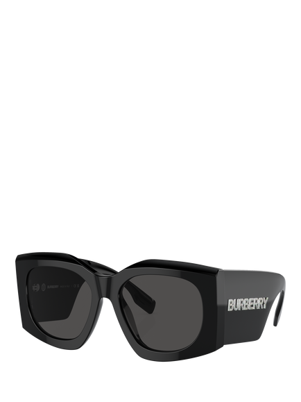 Burberry BE4388U Women's Irregular Sunglasses, Black/Grey, Black/Grey