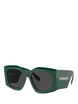 Burberry BE4388U Women's Irregular Sunglasses, Green/Grey, Green/Grey