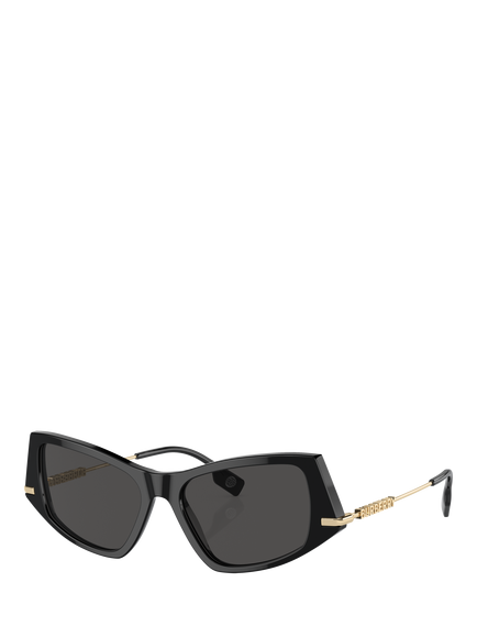 Burberry BE4408 Women's Cat's Eye Sunglasses, Black, Black