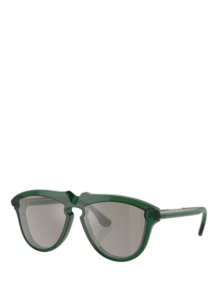 Burberry BE4417U Men's Irregular Sunglasses, Green/Silver, Green/Silver