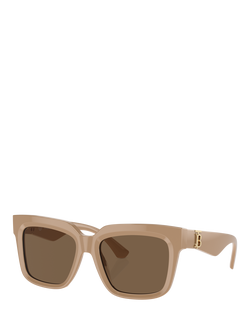 Burberry BE4419 Women's Round Sunglasses, Beige/Brown, Beige/Brown