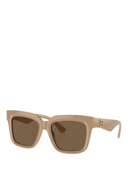 Burberry BE4419 Women's Round Sunglasses, Beige/Brown, Beige/Brown