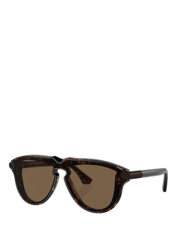 Burberry BE4427 Men's Aviator Sunglasses, Dark Havana/Brown