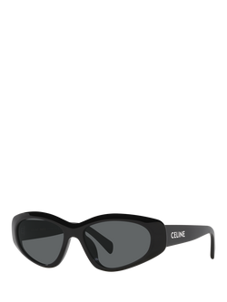 Celine CL000455 Men's Irregular Sunglasses, Shiny Black/Grey, Shiny Black/Grey
