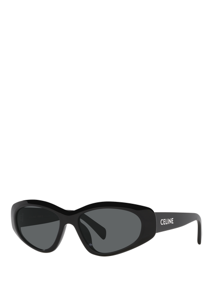 Celine CL000455 Men's Irregular Sunglasses, Shiny Black/Grey, Shiny Black/Grey