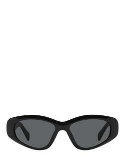 Celine CL000455 Men's Irregular Sunglasses, Shiny Black/Grey - view 2, Shiny Black/Grey