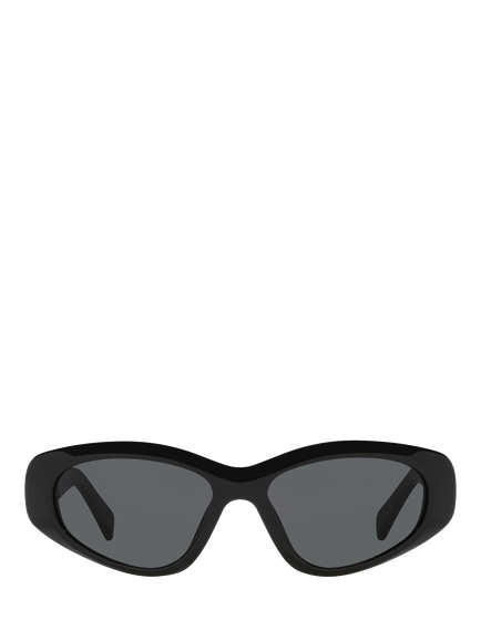 Celine CL000455 Men's Irregular Sunglasses, Shiny Black/Grey - view 2, Shiny Black/Grey