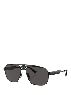 Dolce & Gabbana DG2294 Men's Irregular Sunglasses, Black/Grey, Black/Grey