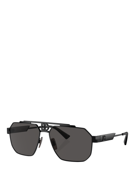 Dolce & Gabbana DG2294 Men's Irregular Sunglasses, Black/Grey, Black/Grey