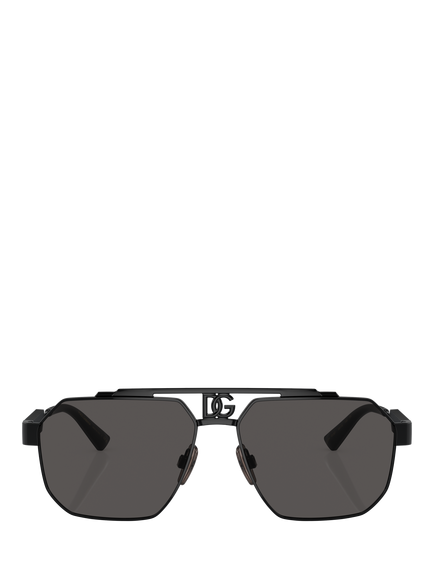 Dolce & Gabbana DG2294 Men's Irregular Sunglasses, Black/Grey - view 2, Black/Grey