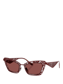 Dolce & Gabbana DG2311 Women's Cat Eye Sunglasses, Bordeaux/Red, Bordeaux/Red