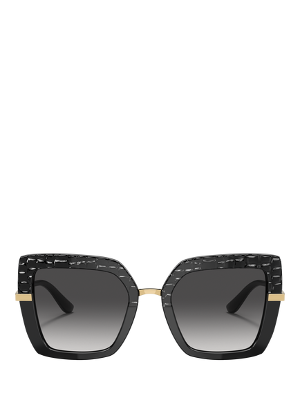 Dolce & Gabbana DG4373 Women's Square Sunglasses, Back Cocco - view 2, Black Cocco