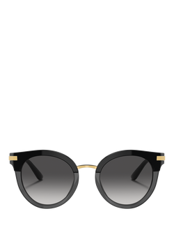 Dolce & Gabbana DG4394F Women's Oval Gradient Sunglasses, Black/Grey - view 2, Black/Grey
