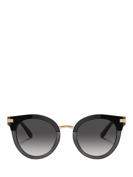 Dolce & Gabbana DG4394F Women's Oval Gradient Sunglasses, Black/Grey - view 2, Black/Grey